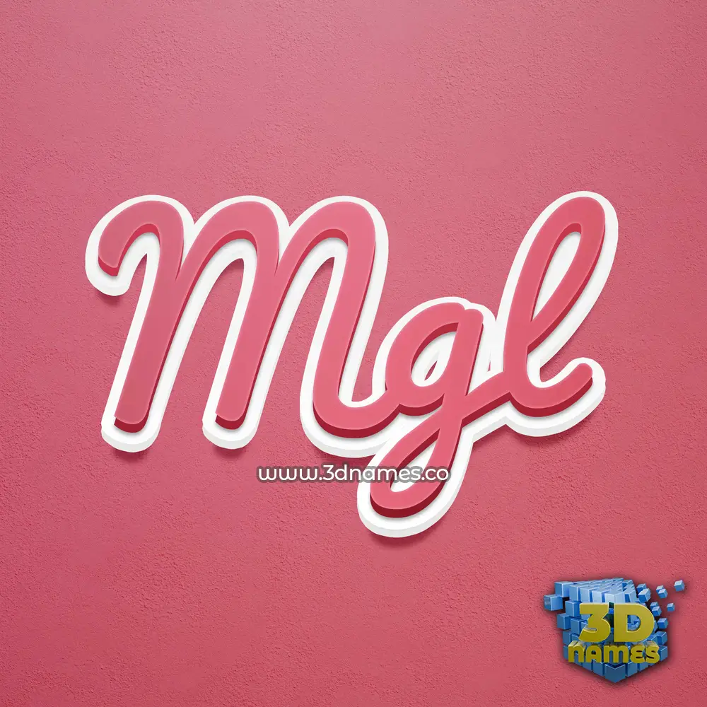 mgl in Red Scribble style - 3D name wallpaper