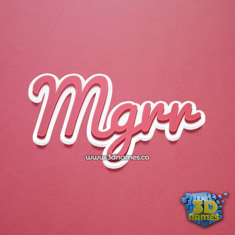 mgrr in Red Scribble style - 3D name wallpaper
