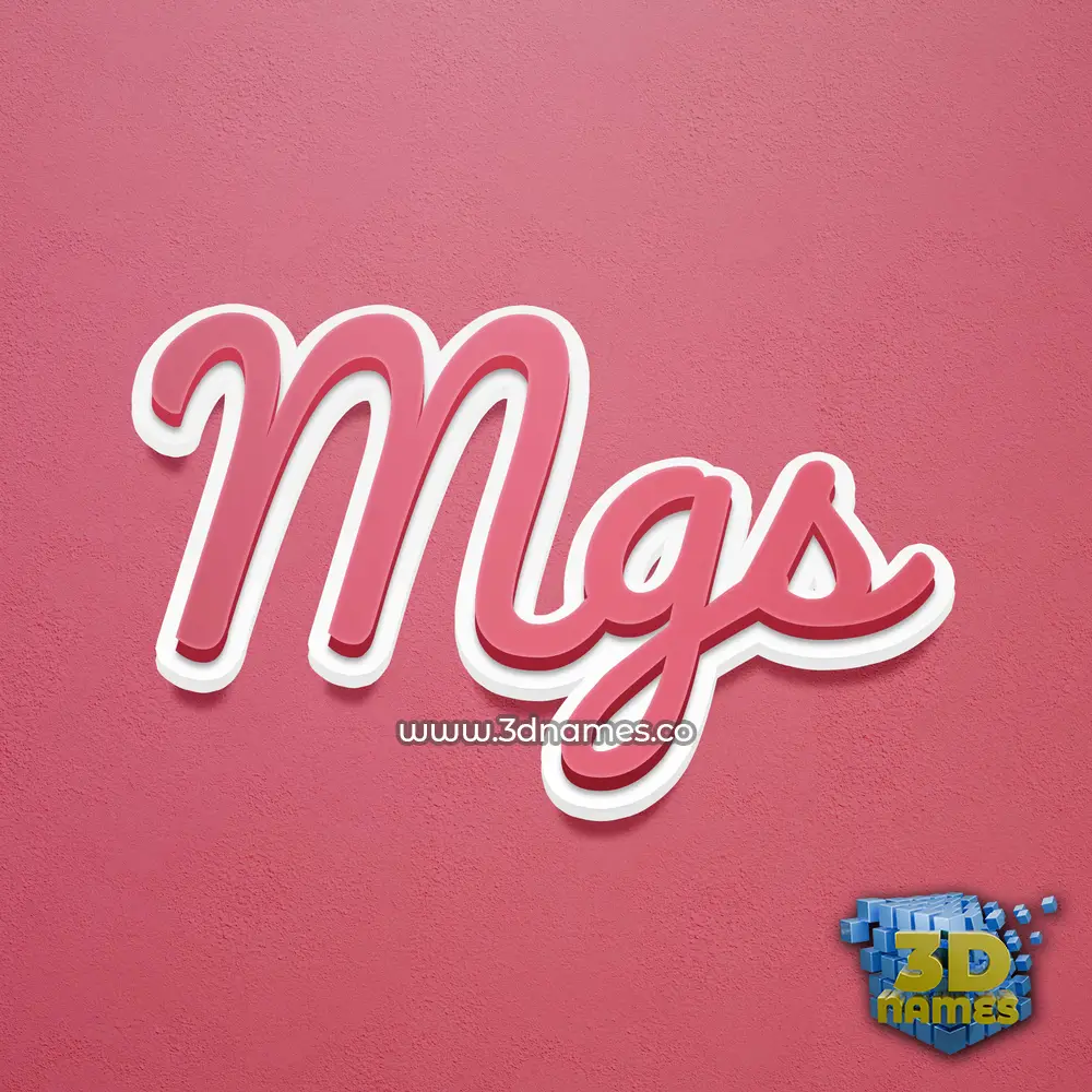 mgs in Red Scribble style - 3D name wallpaper