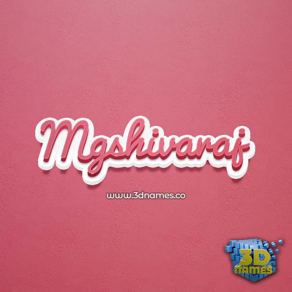 mgshivaraj in Red Scribble style - 3D name wallpaper