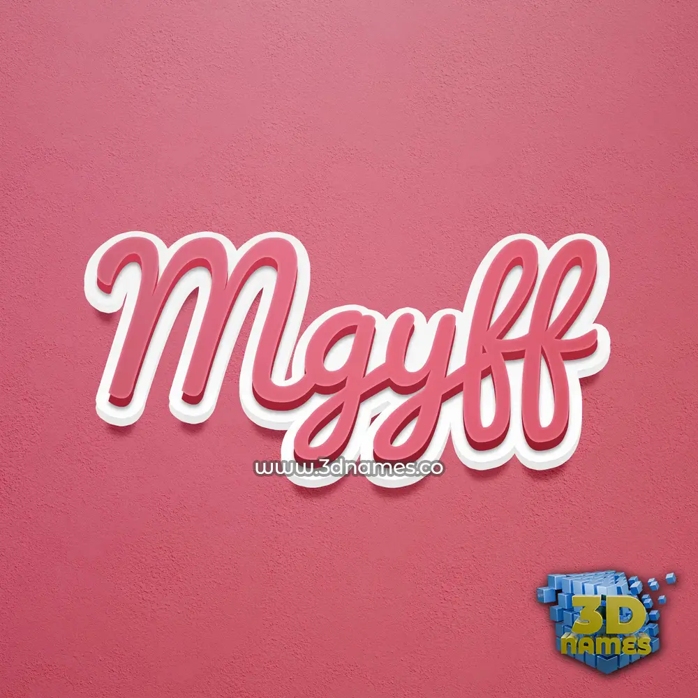 mgyff in Red Scribble style - 3D name wallpaper