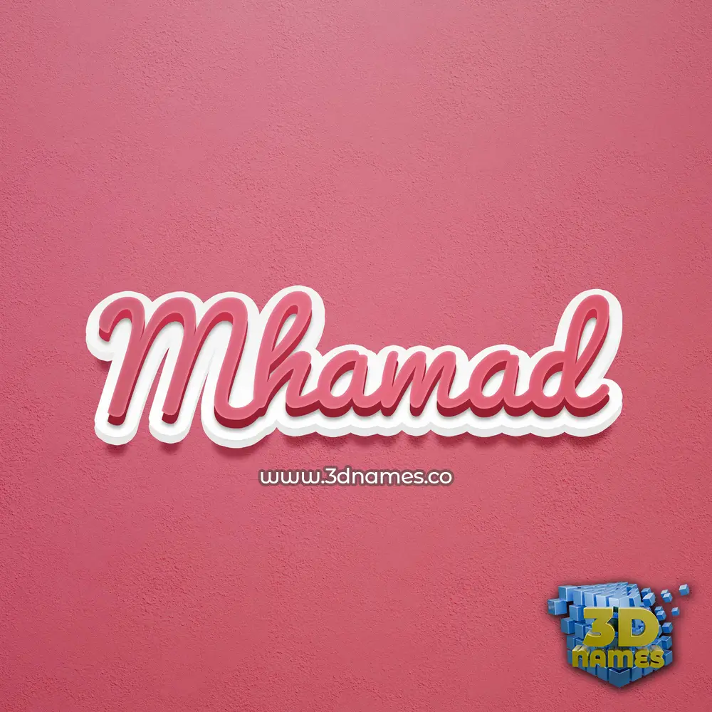 mhamad in Red Scribble style - 3D name wallpaper