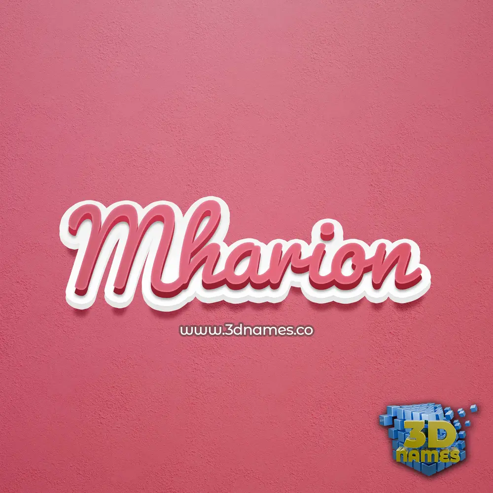 mharion in Red Scribble style - 3D name wallpaper
