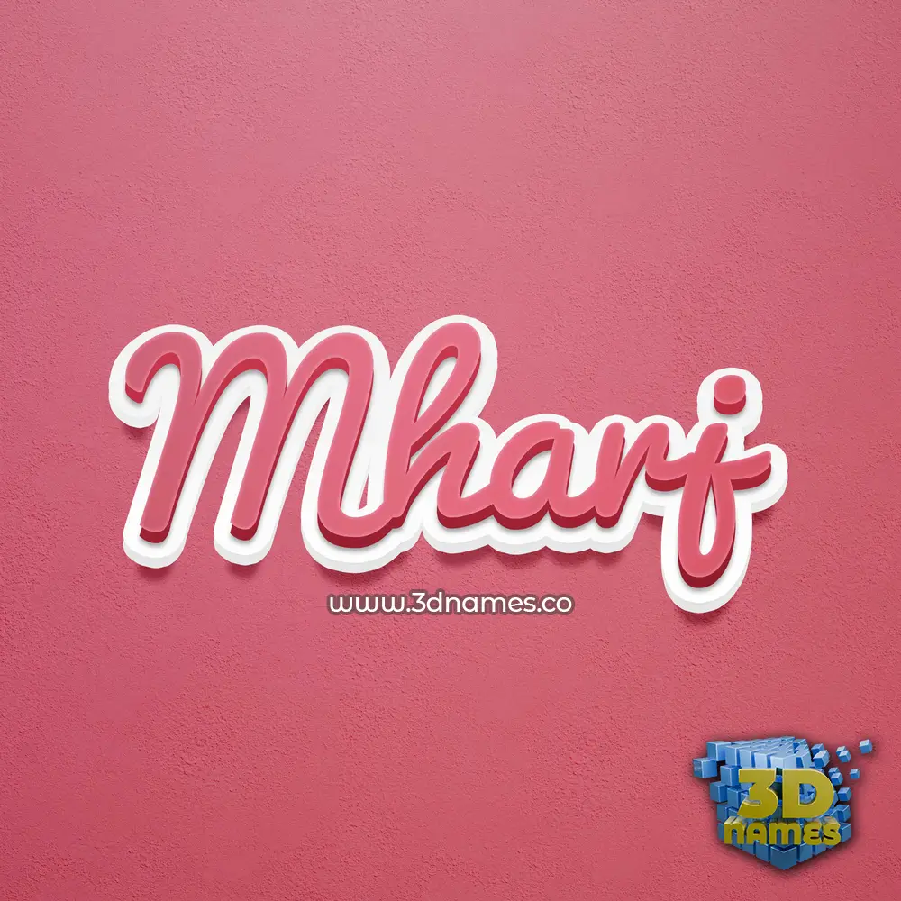mharj in Red Scribble style - 3D name wallpaper