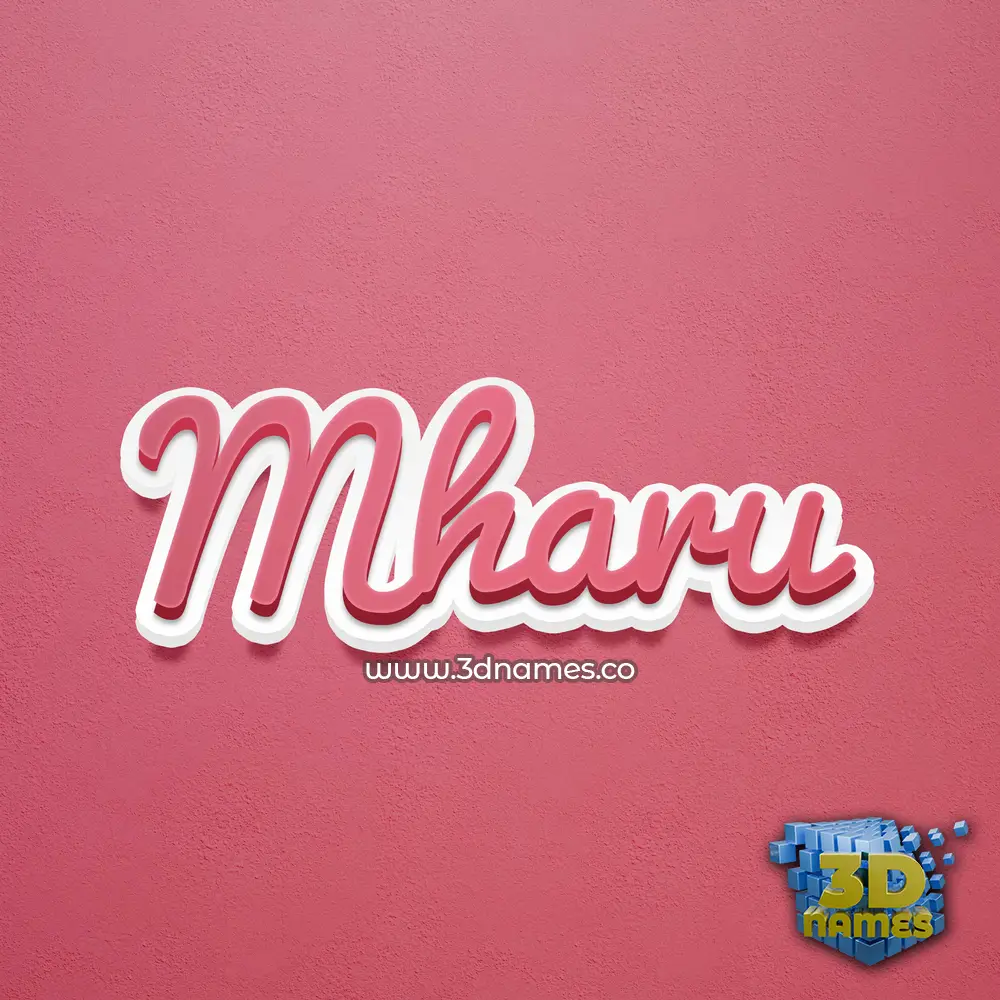 mharu in Red Scribble style - 3D name wallpaper