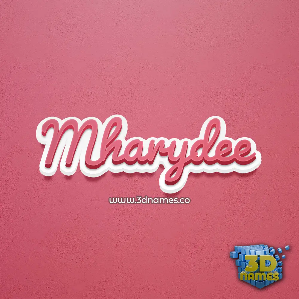 mharydee in Red Scribble style - 3D name wallpaper