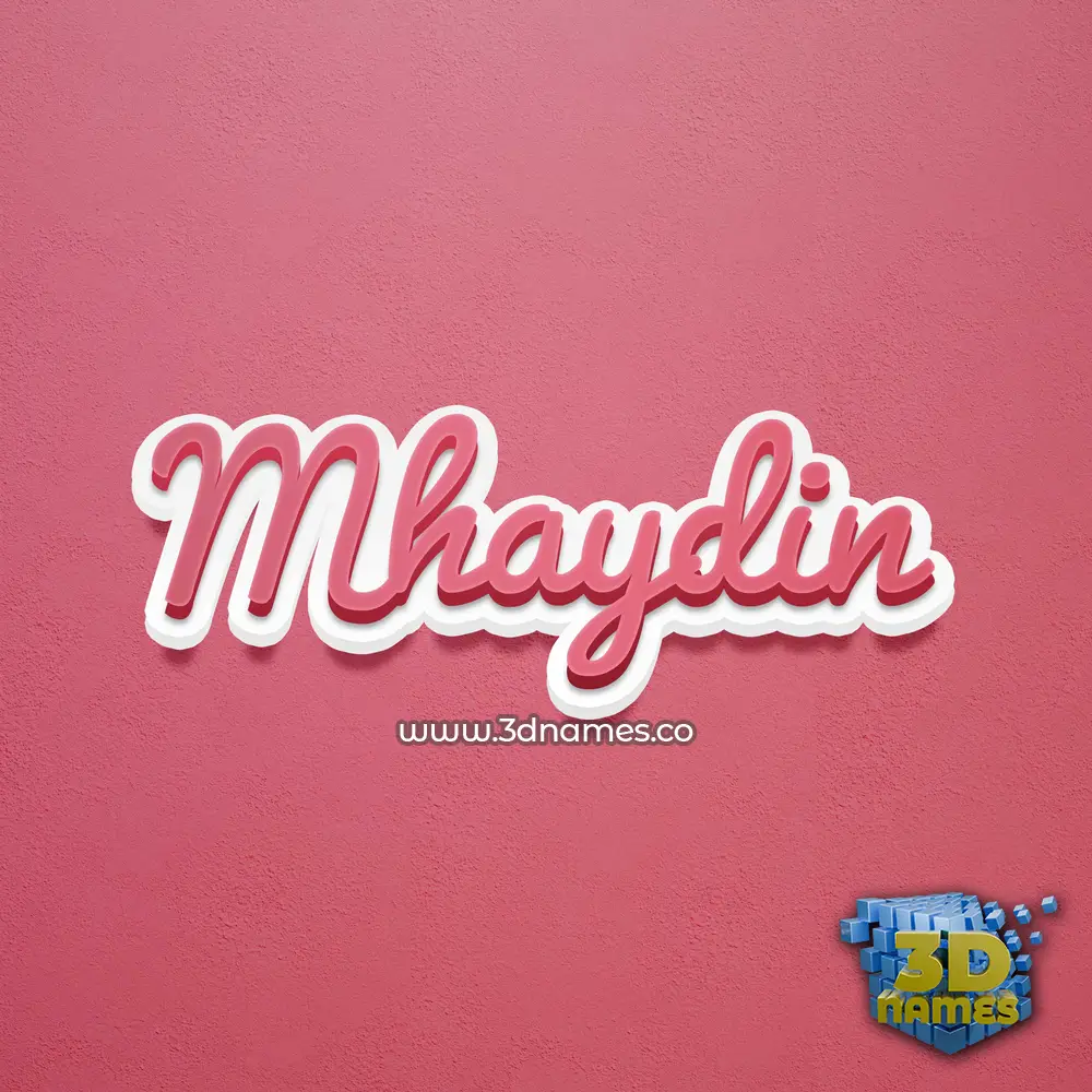 mhaydin in Red Scribble style - 3D name wallpaper
