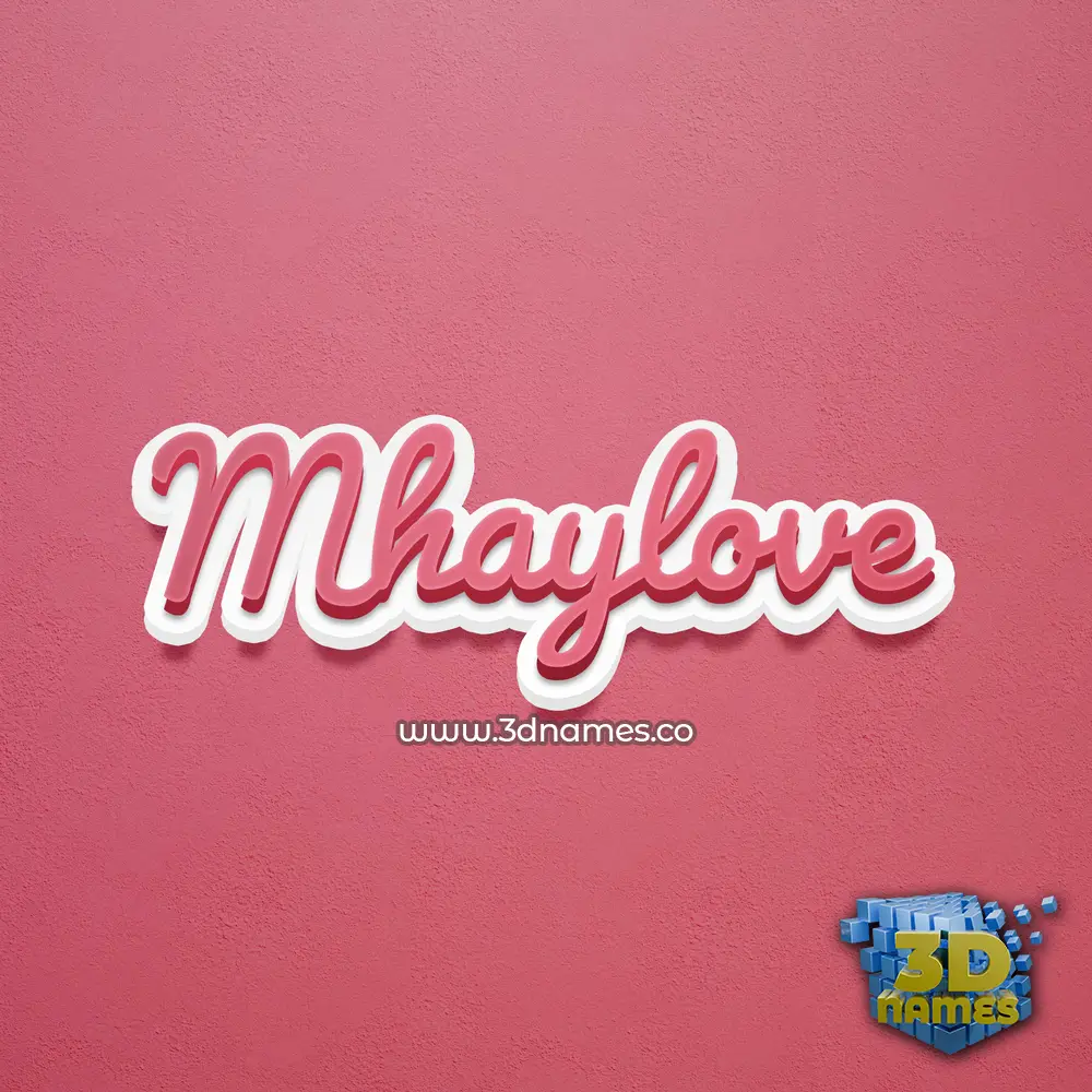 mhaylove in Red Scribble style - 3D name wallpaper