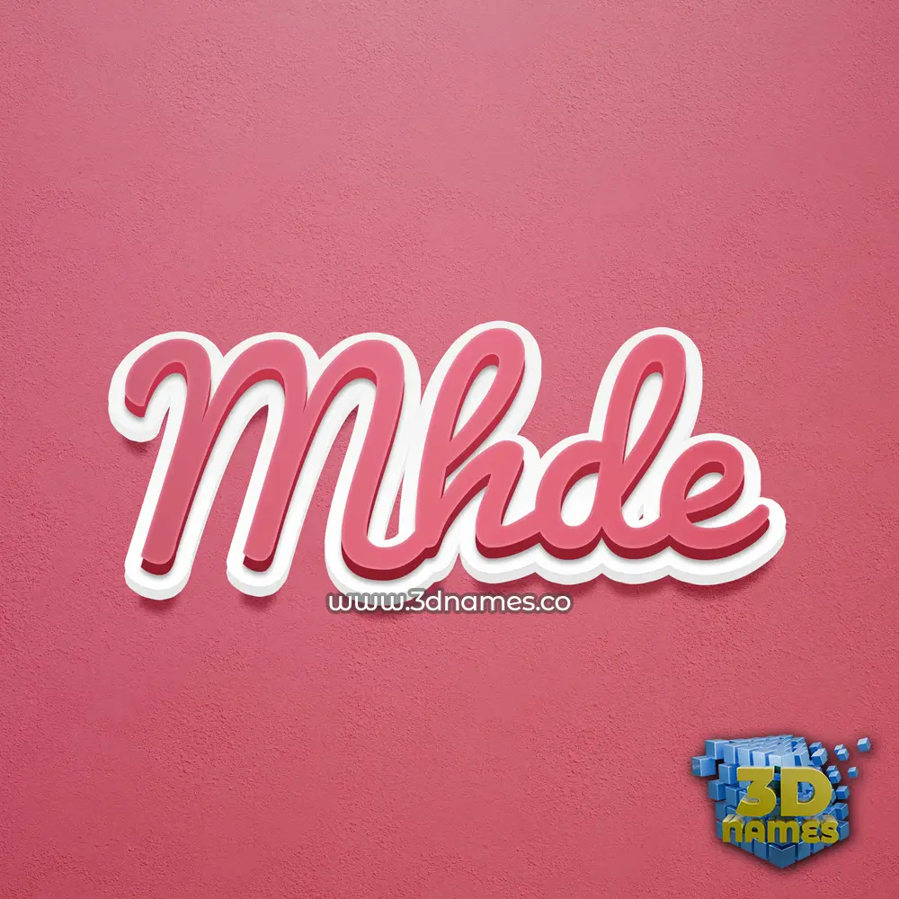 mhde in Red Scribble style - 3D name wallpaper