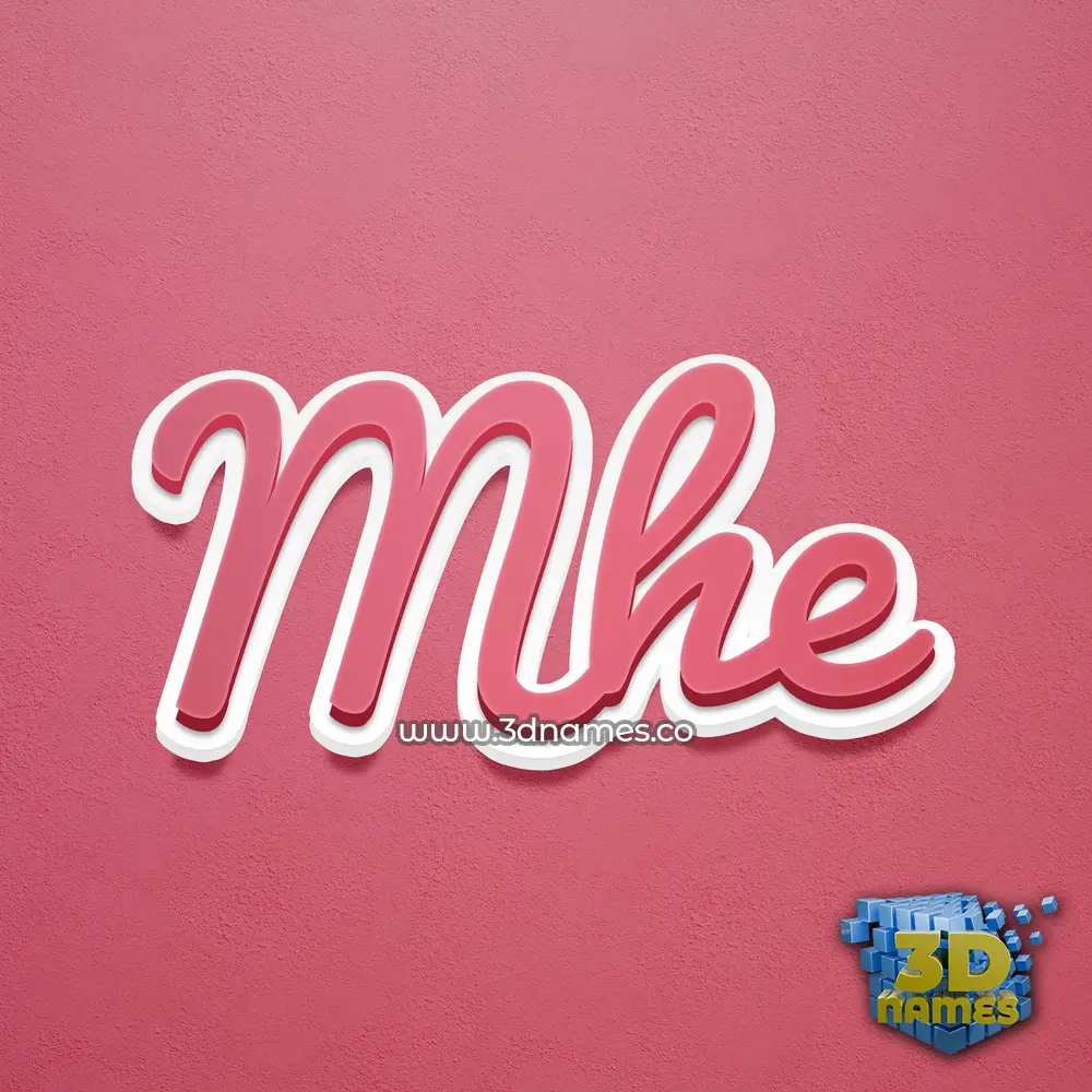 mhe in Red Scribble style - 3D name wallpaper
