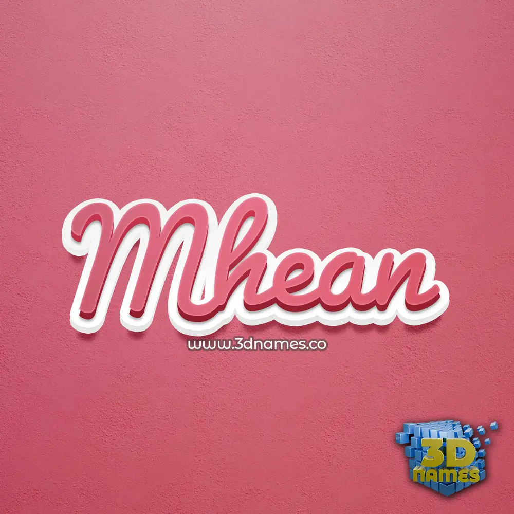 mhean in Red Scribble style - 3D name wallpaper