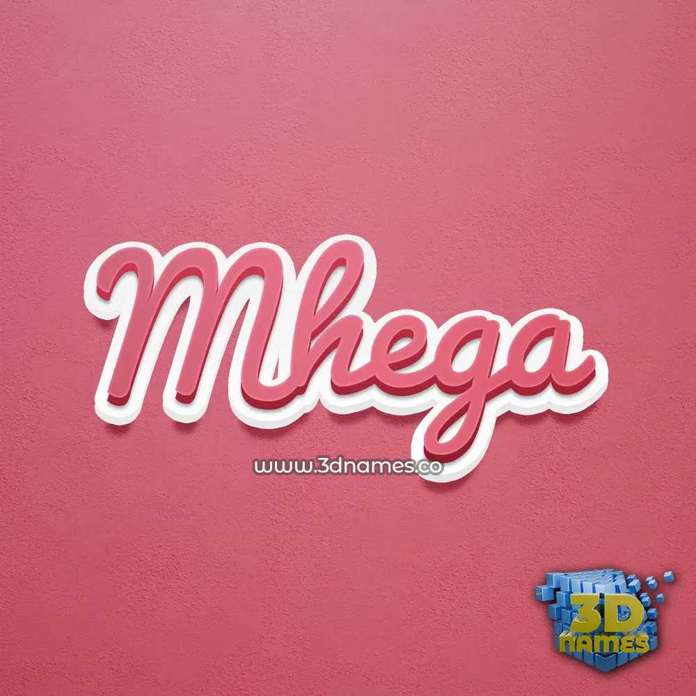 mhega in Red Scribble style - 3D name wallpaper