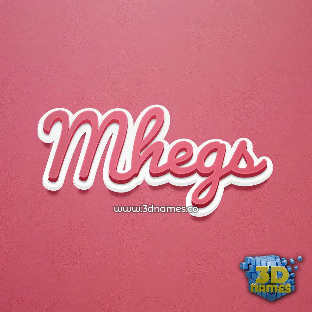 mhegs in Red Scribble style - 3D name wallpaper