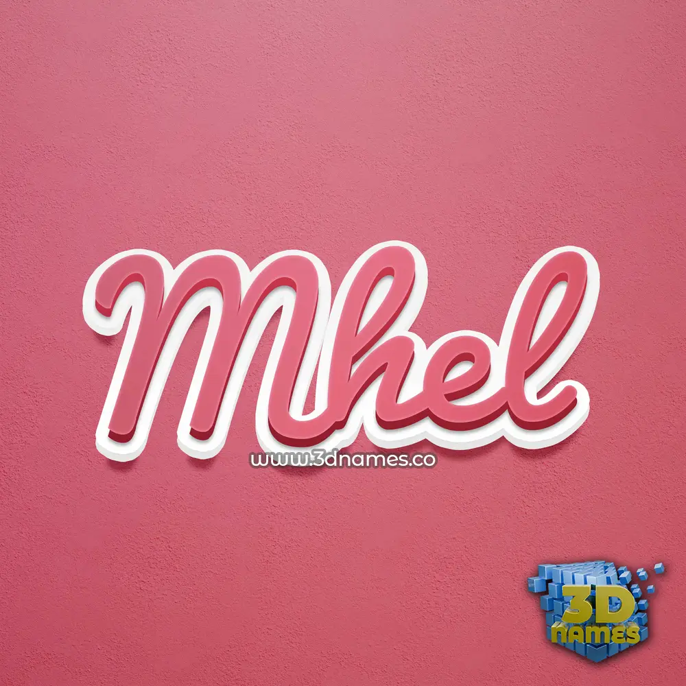 mhel in Red Scribble style - 3D name wallpaper