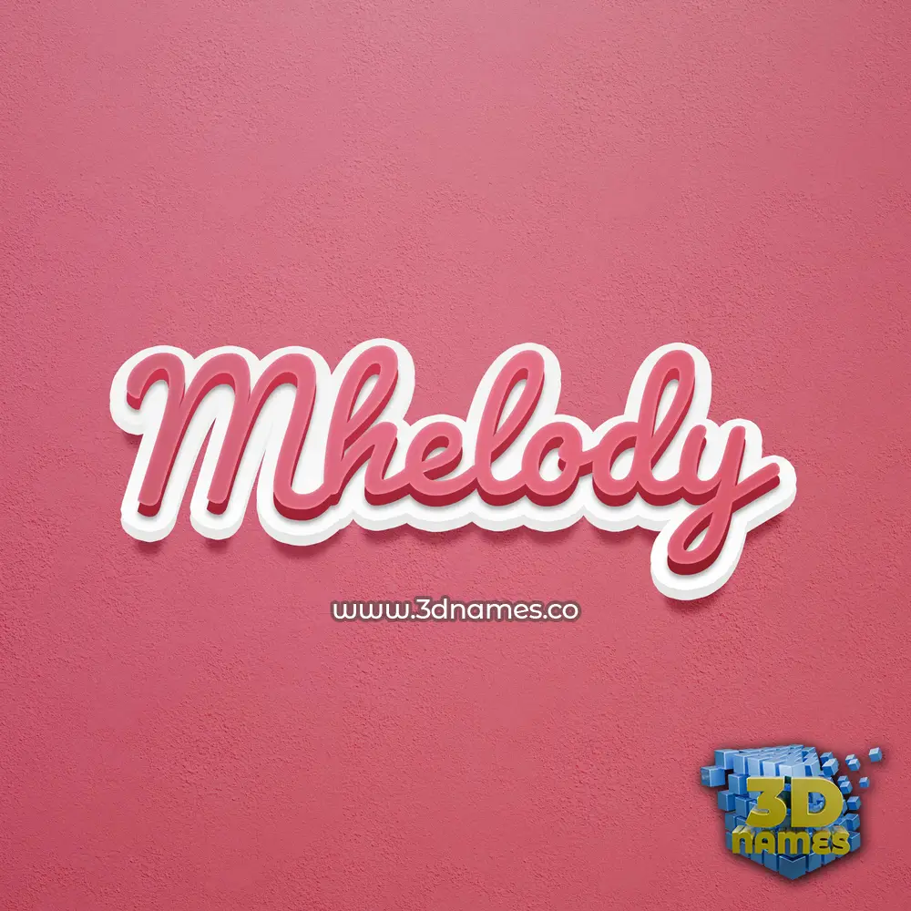 mhelody in Red Scribble style - 3D name wallpaper