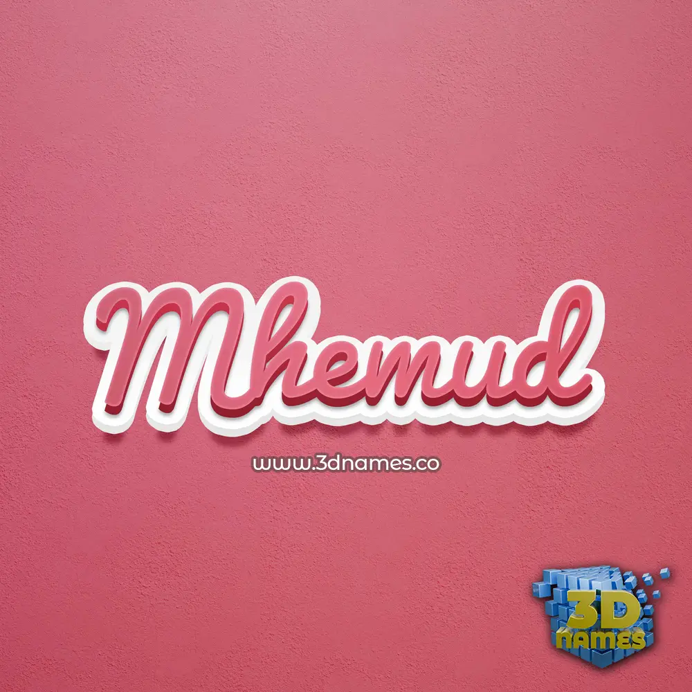 mhemud in Red Scribble style - 3D name wallpaper