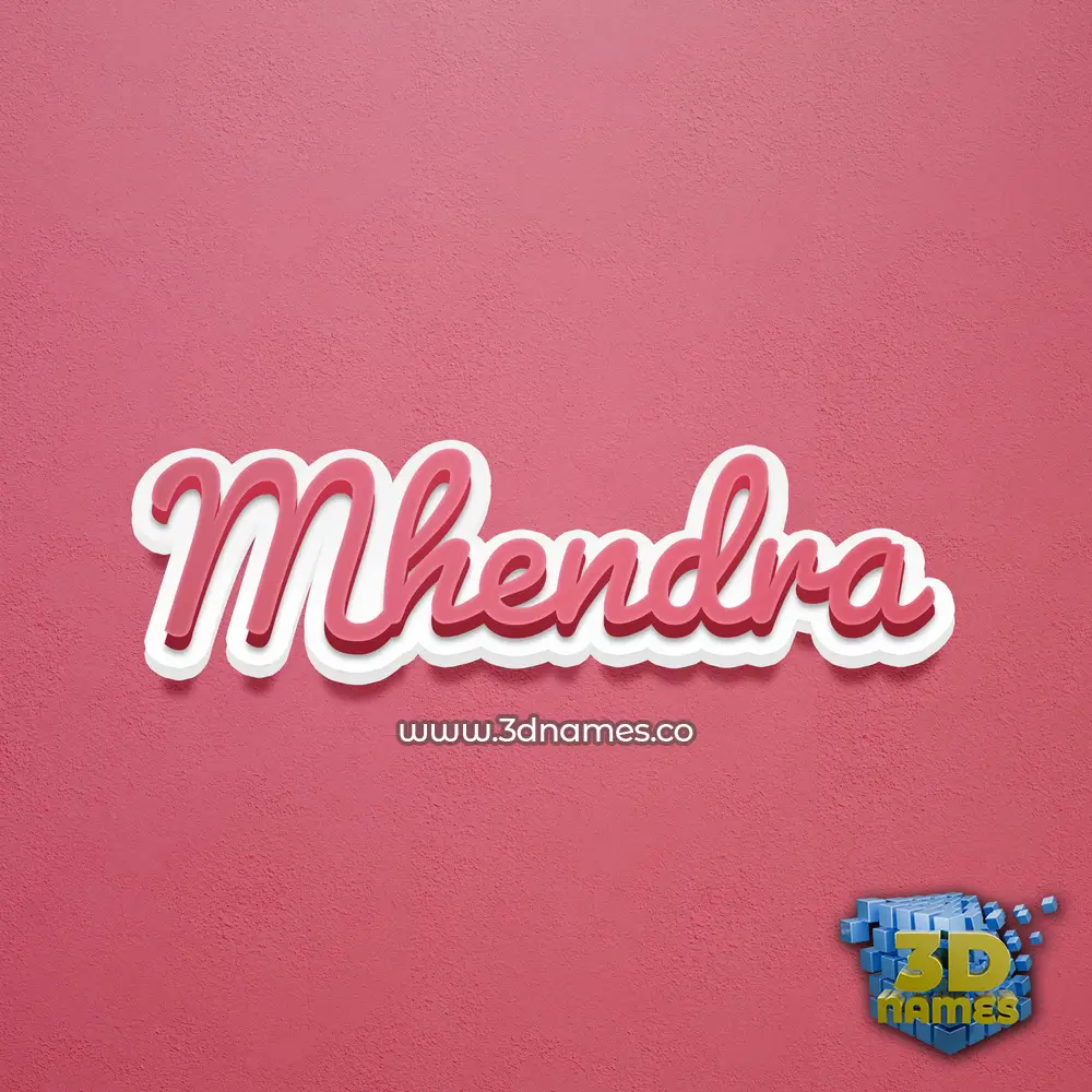 mhendra in Red Scribble style - 3D name wallpaper