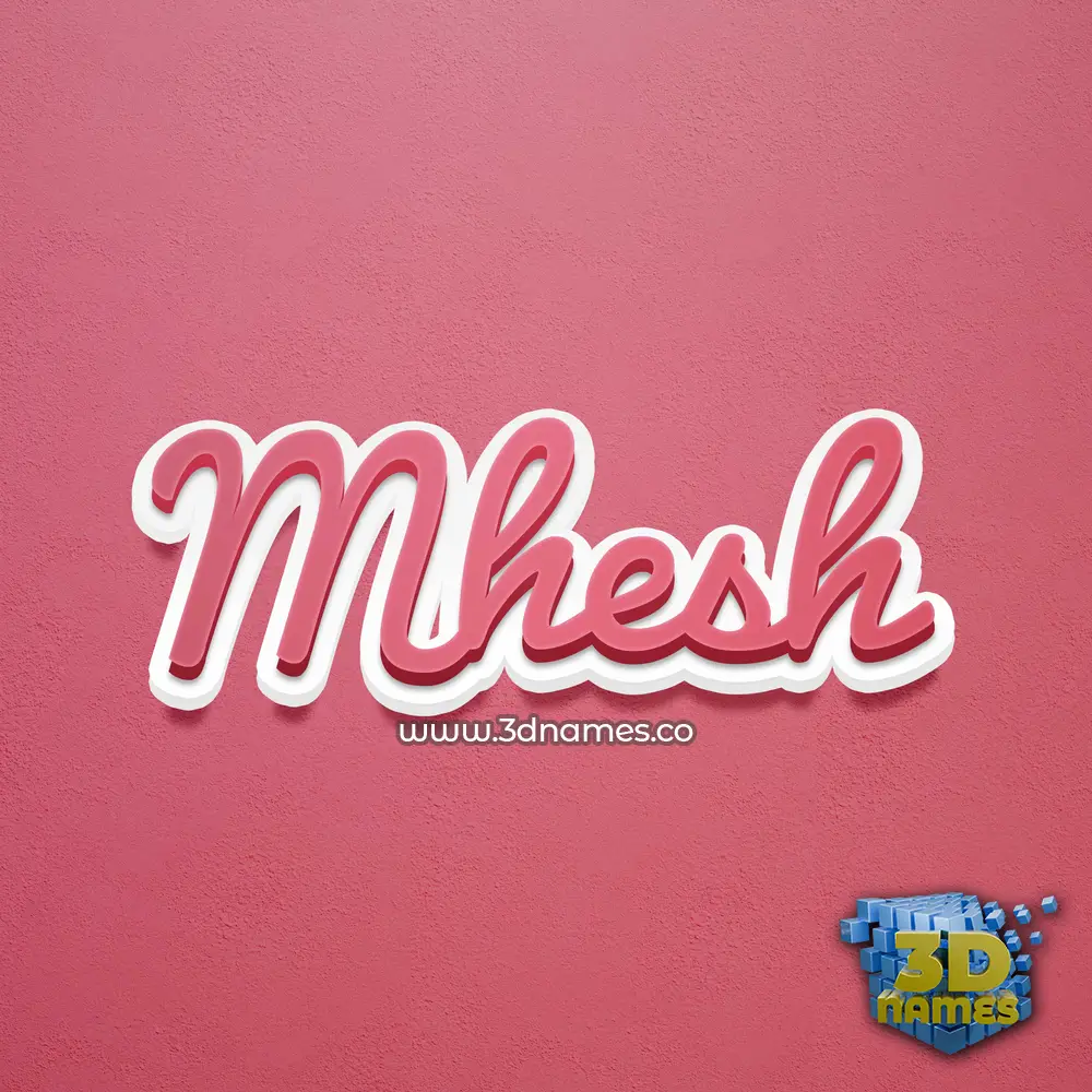 mhesh in Red Scribble style - 3D name wallpaper