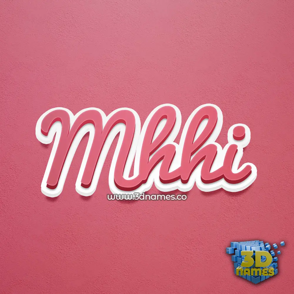 mhhi in Red Scribble style - 3D name wallpaper