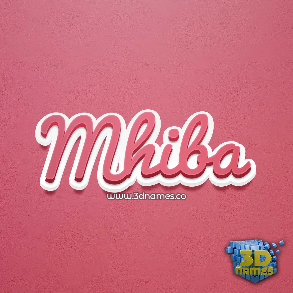 mhiba in Red Scribble style - 3D name wallpaper