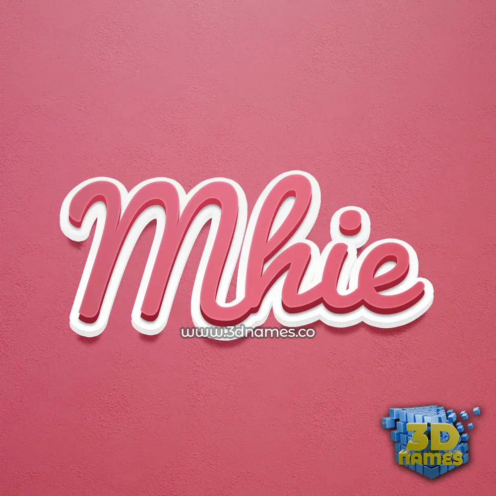 mhie in Red Scribble style - 3D name wallpaper