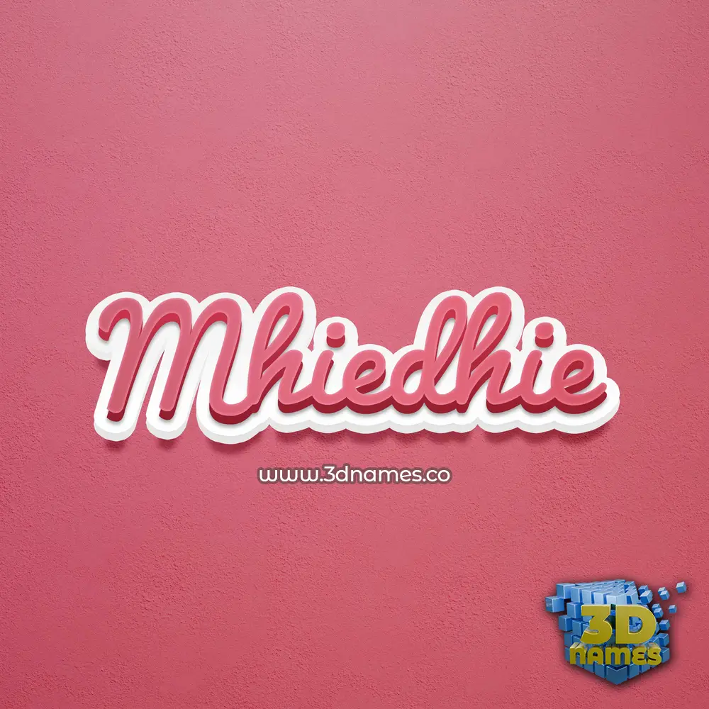 mhiedhie in Red Scribble style - 3D name wallpaper