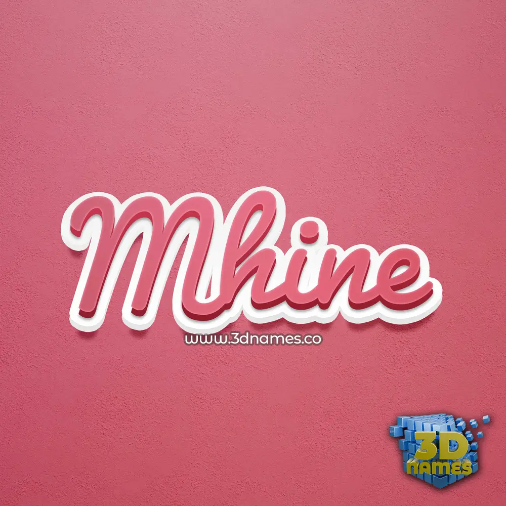 mhine in Red Scribble style - 3D name wallpaper