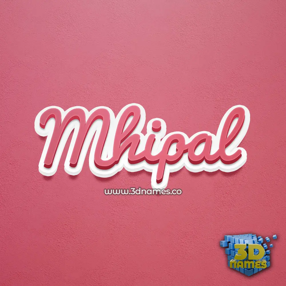 mhipal in Red Scribble style - 3D name wallpaper