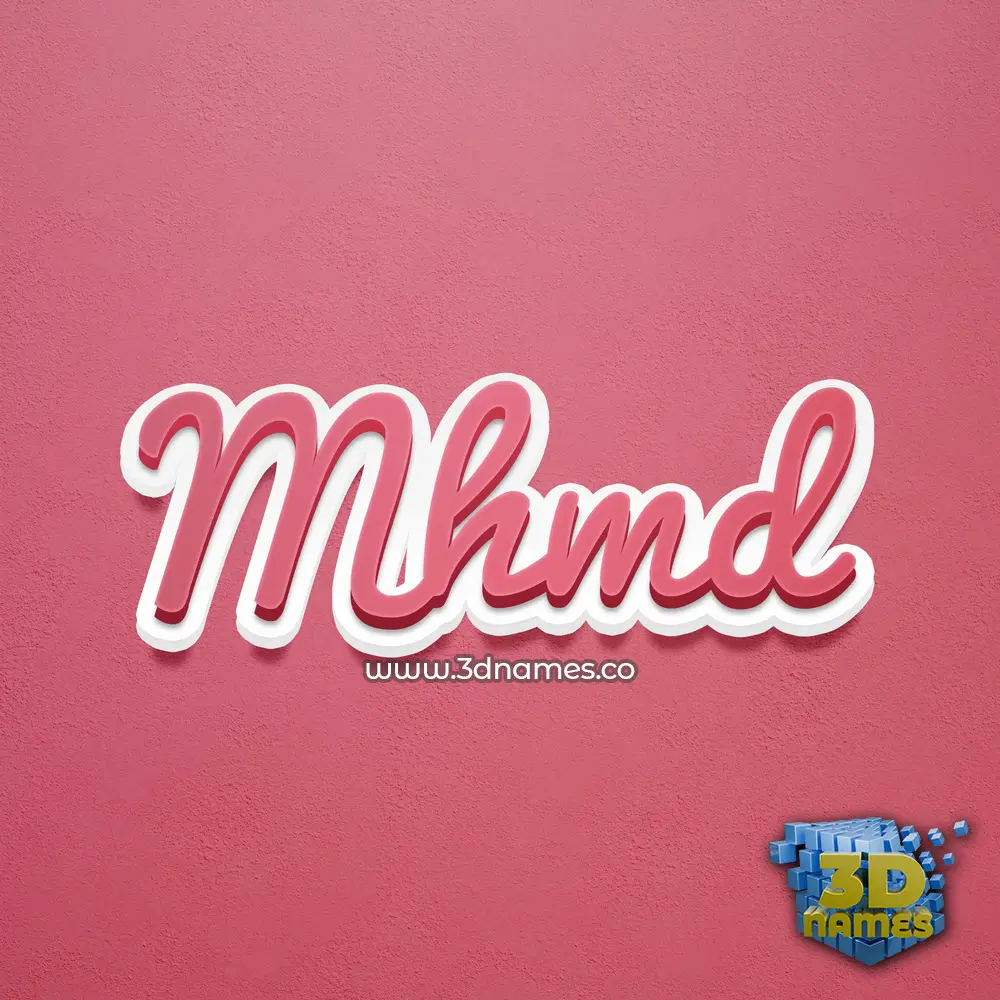 mhmd in Red Scribble style - 3D name wallpaper