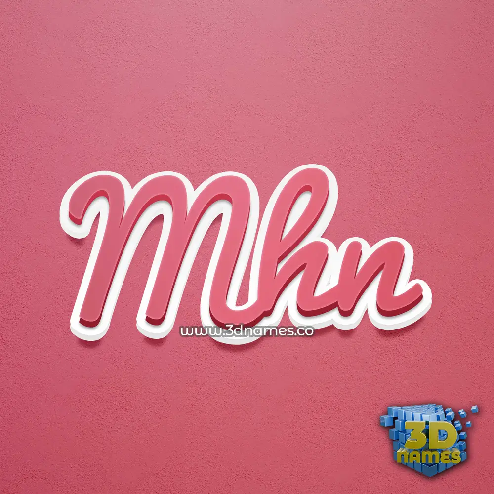 mhn in Red Scribble style - 3D name wallpaper