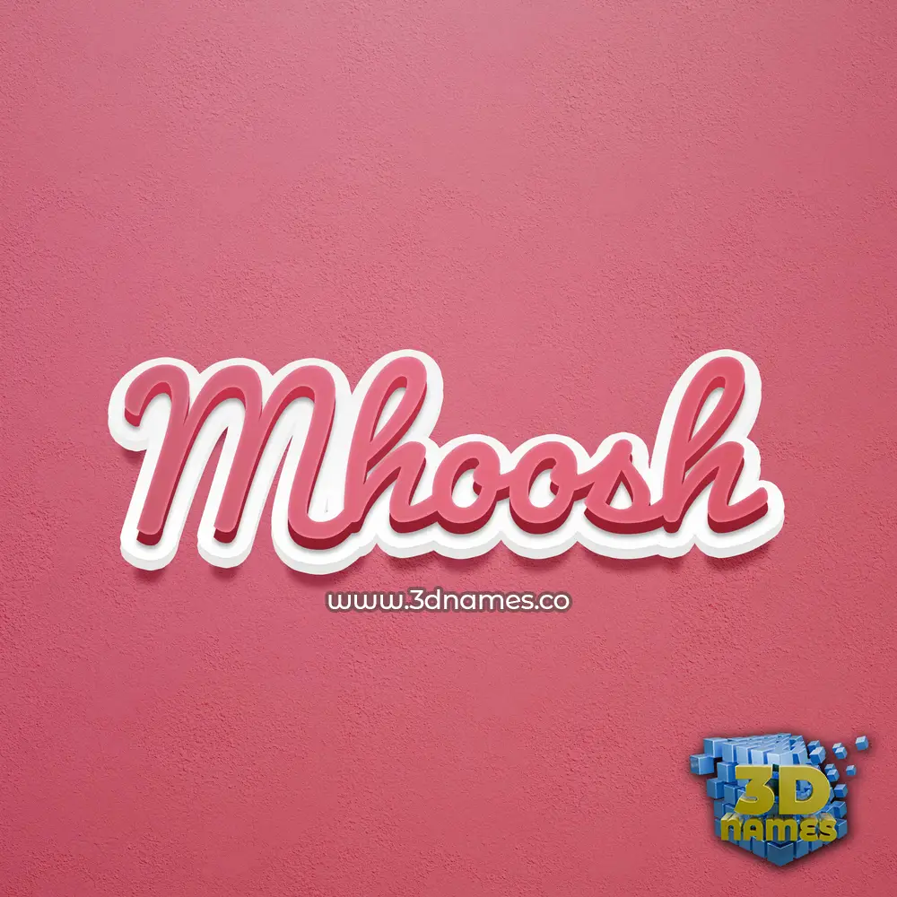 mhoosh in Red Scribble style - 3D name wallpaper