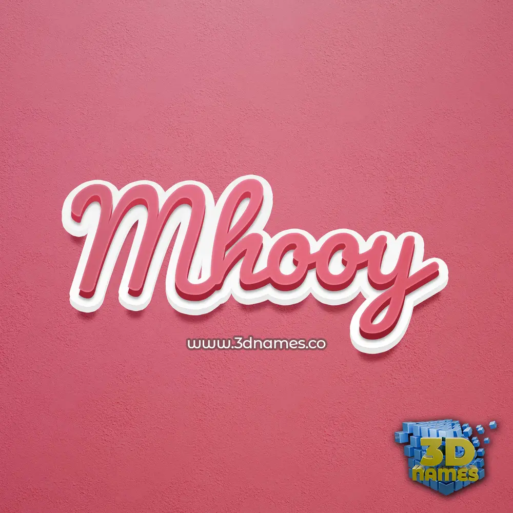 mhooy in Red Scribble style - 3D name wallpaper