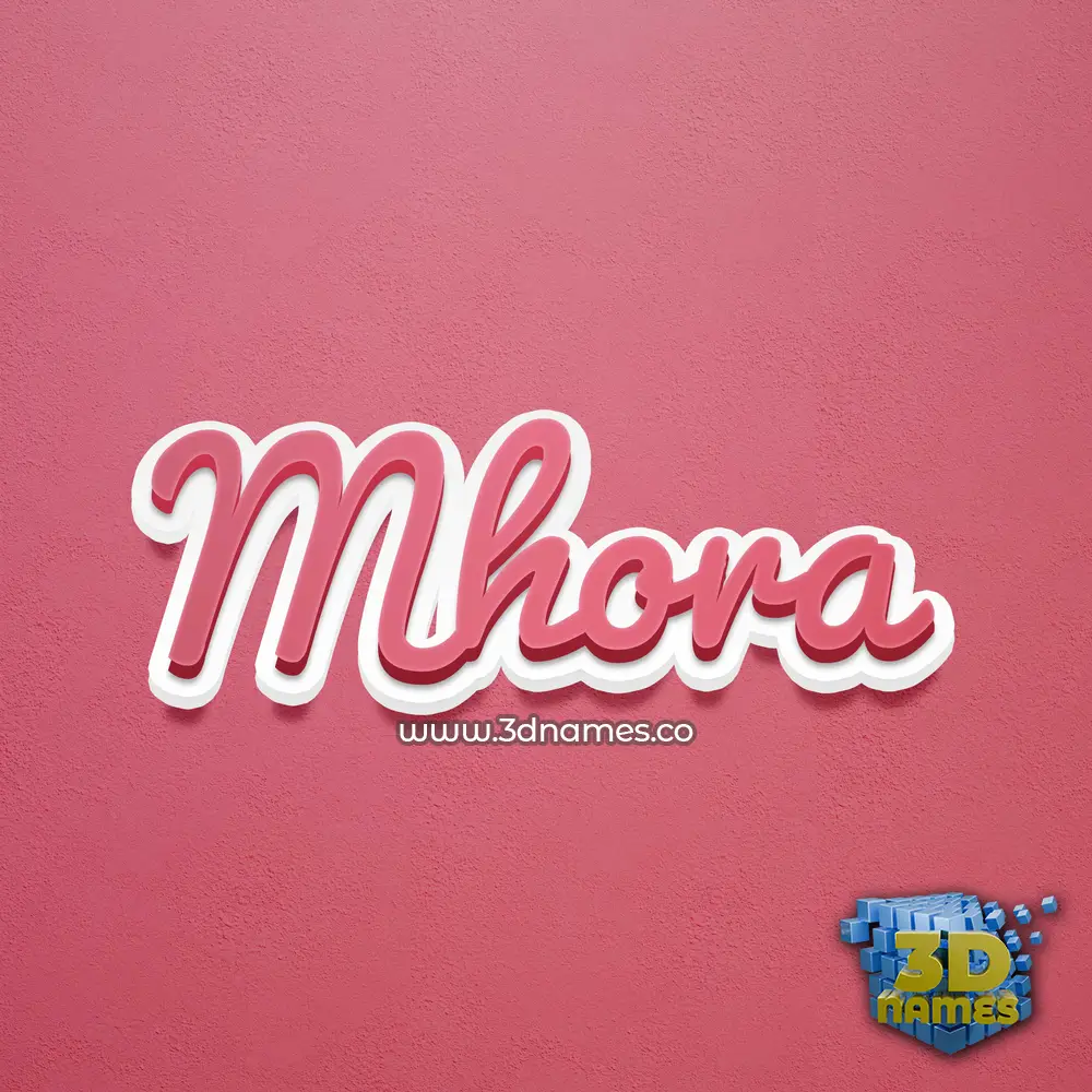 mhora in Red Scribble style - 3D name wallpaper
