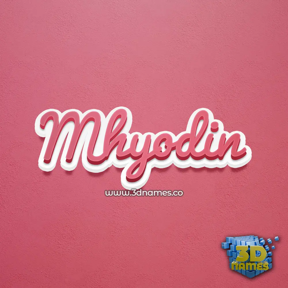 mhyodin in Red Scribble style - 3D name wallpaper