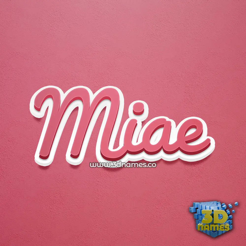 miae in Red Scribble style - 3D name wallpaper