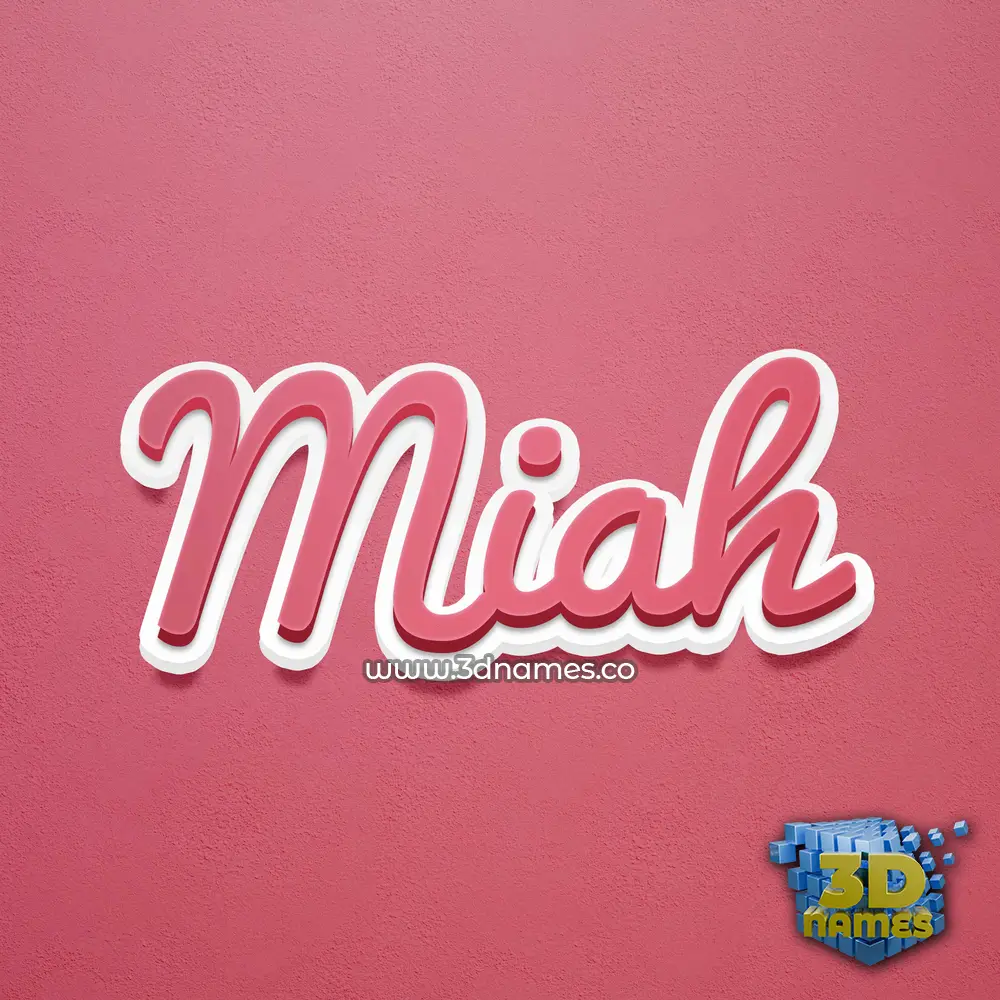miah in Red Scribble style - 3D name wallpaper