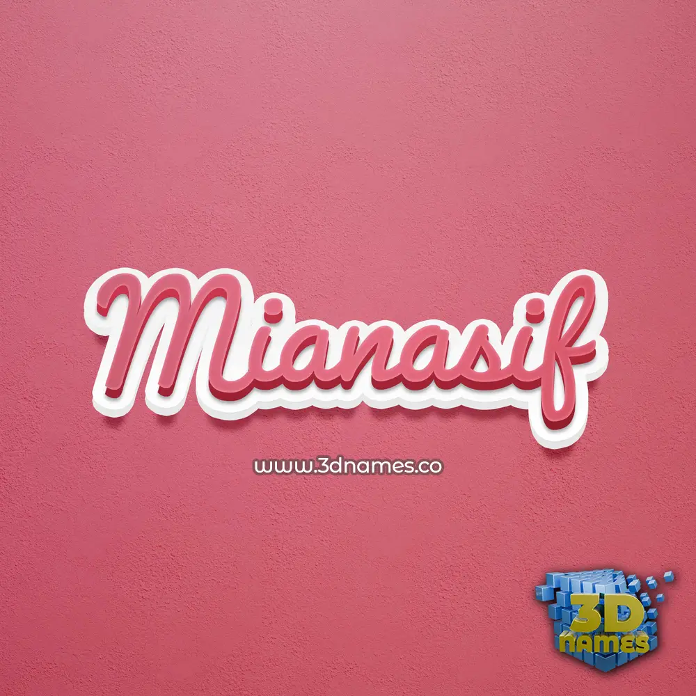 mianasif in Red Scribble style - 3D name wallpaper