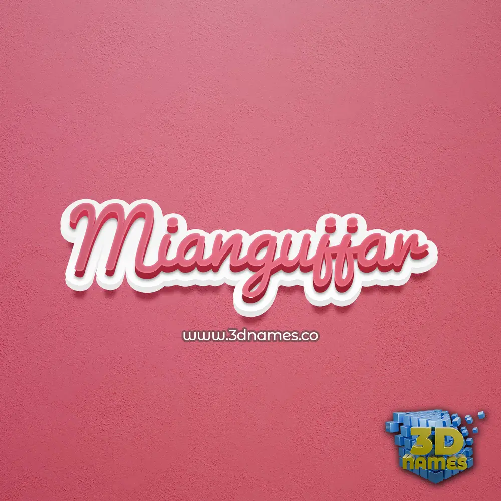 miangujjar in Red Scribble style - 3D name wallpaper