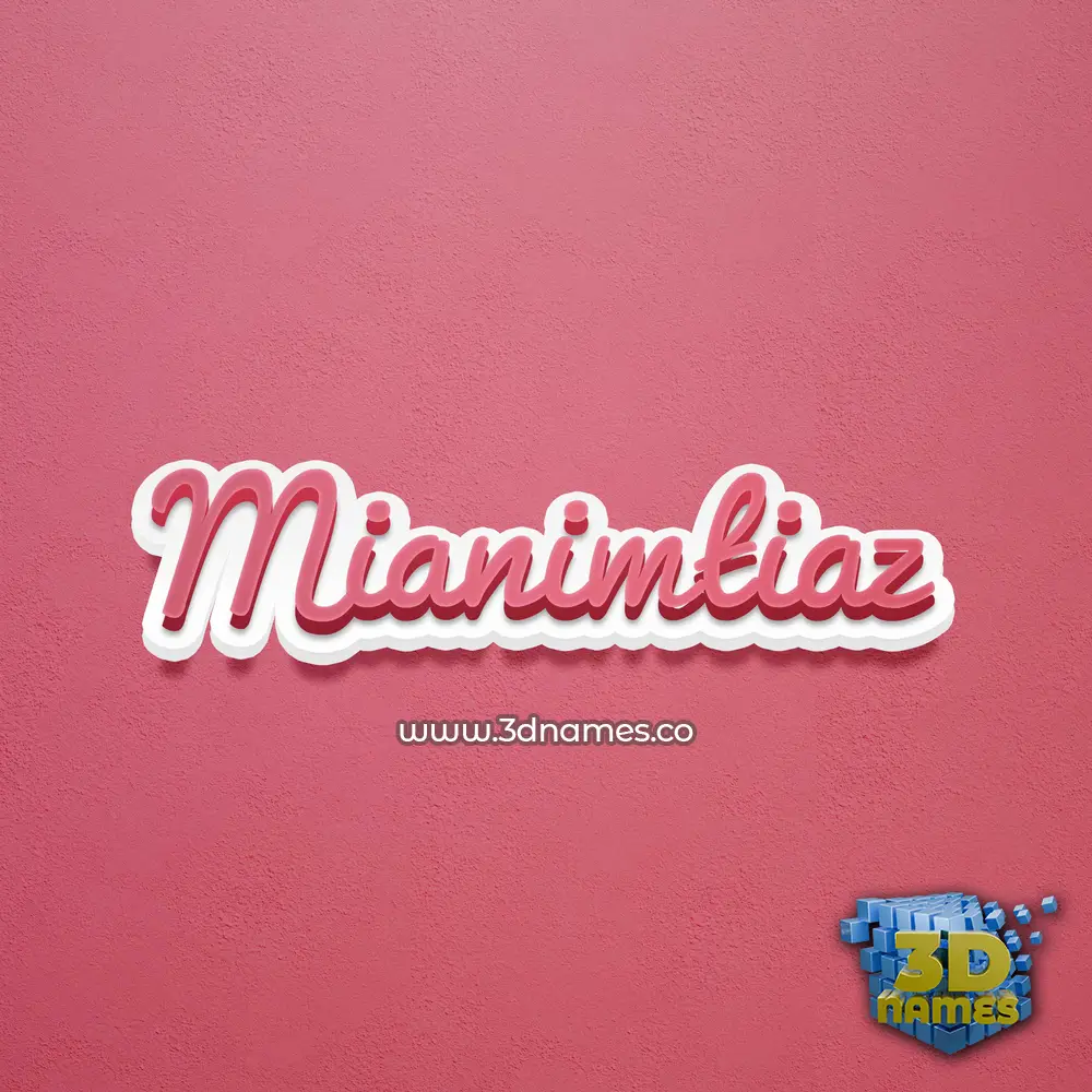 mianimtiaz in Red Scribble style - 3D name wallpaper