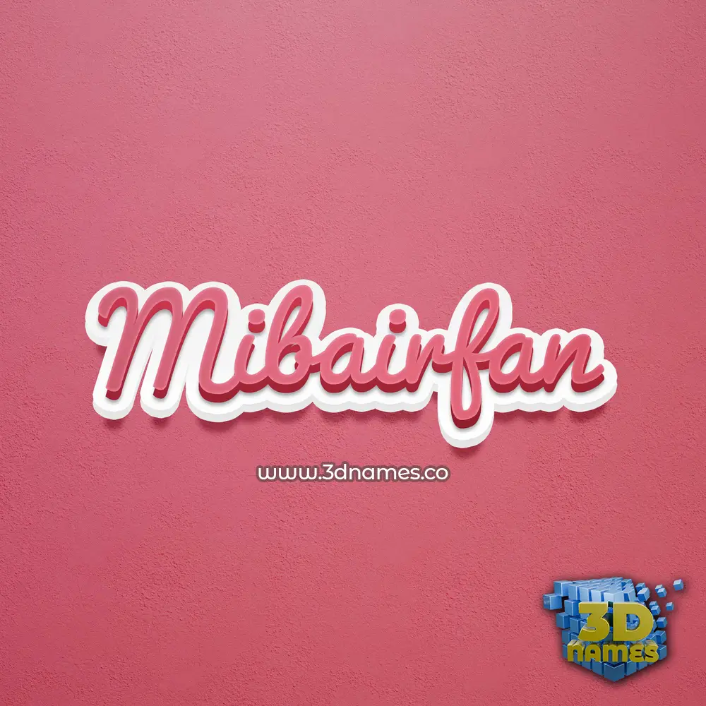 mibairfan in Red Scribble style - 3D name wallpaper