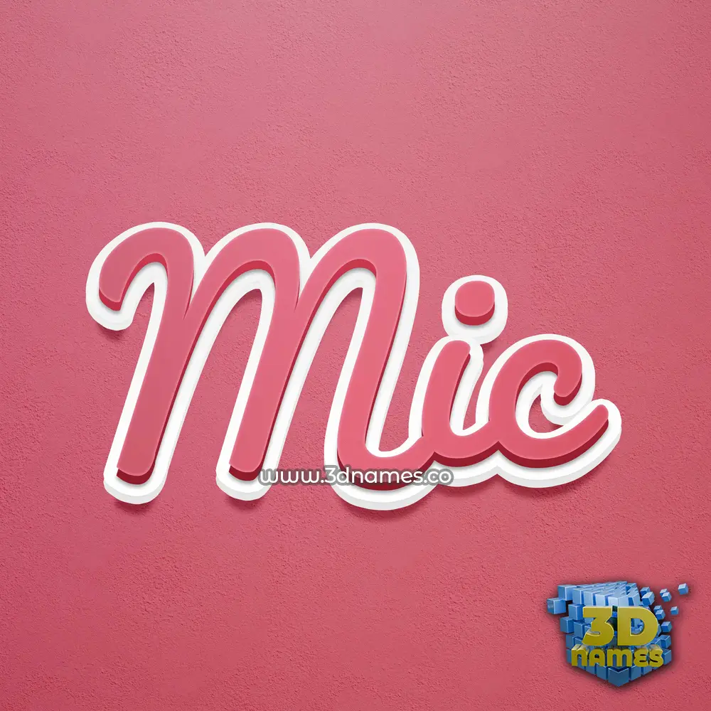 mic in Red Scribble style - 3D name wallpaper