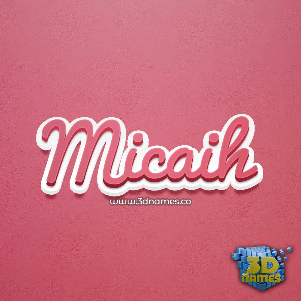 micaih in Red Scribble style - 3D name wallpaper