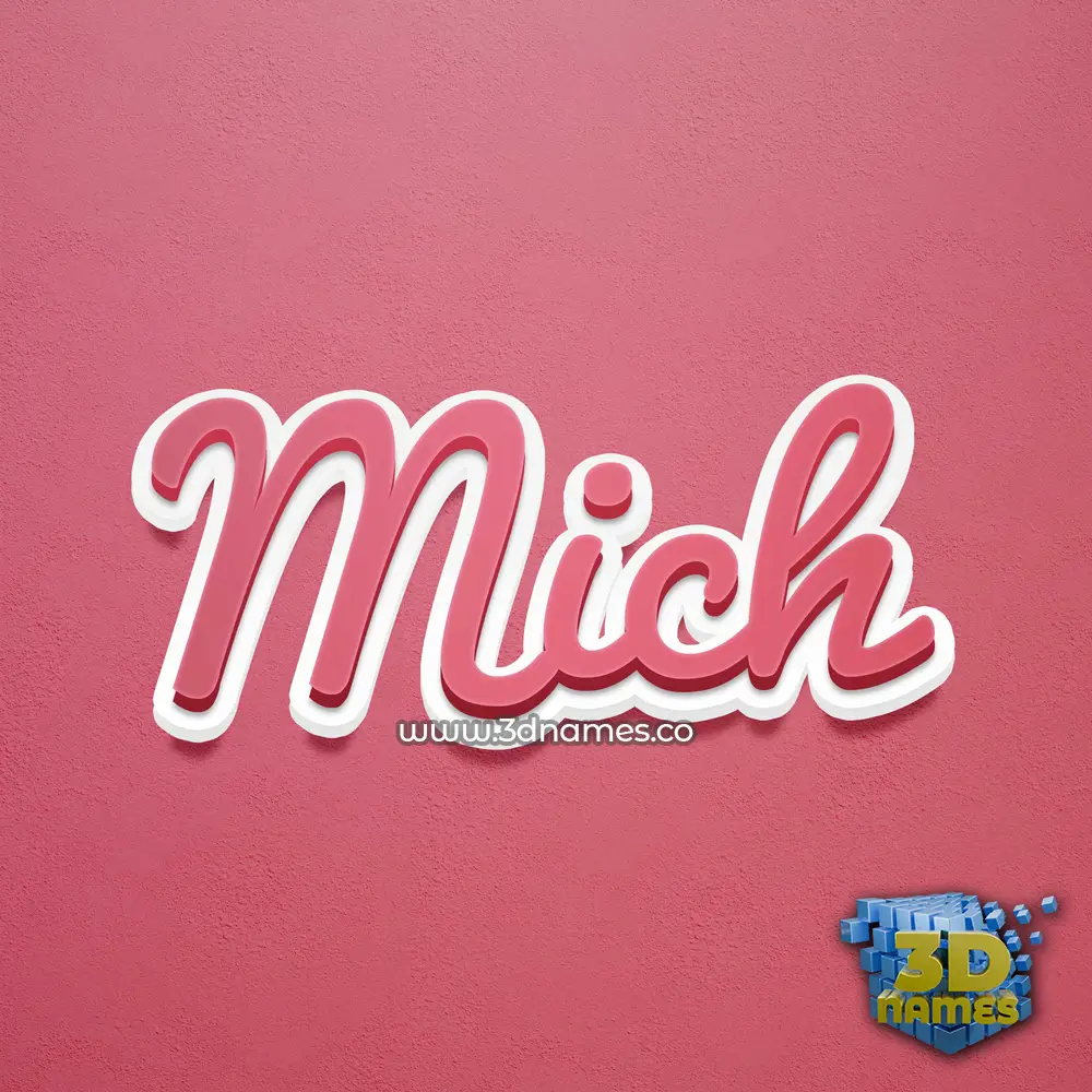 mich in Red Scribble style - 3D name wallpaper