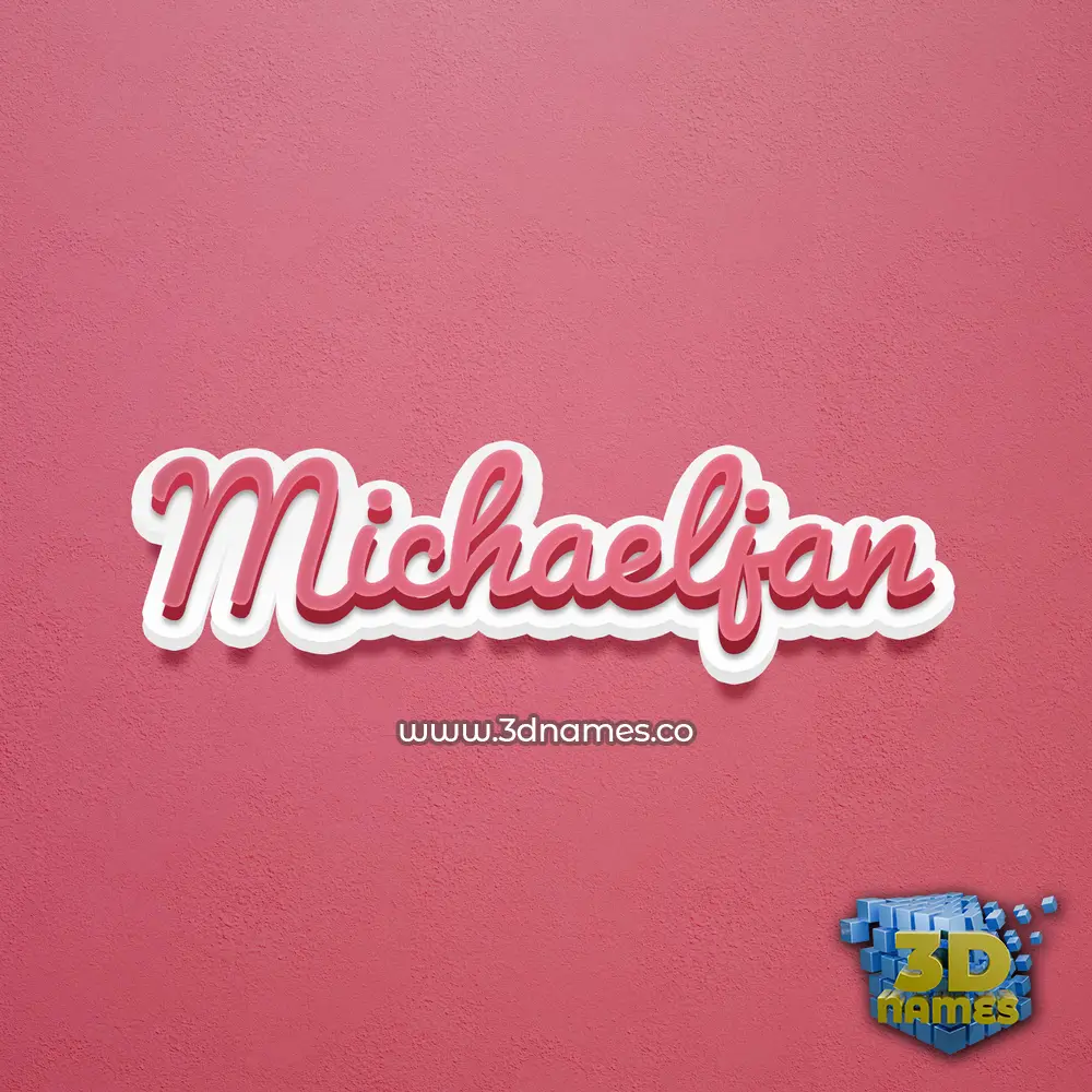 michaeljan in Red Scribble style - 3D name wallpaper
