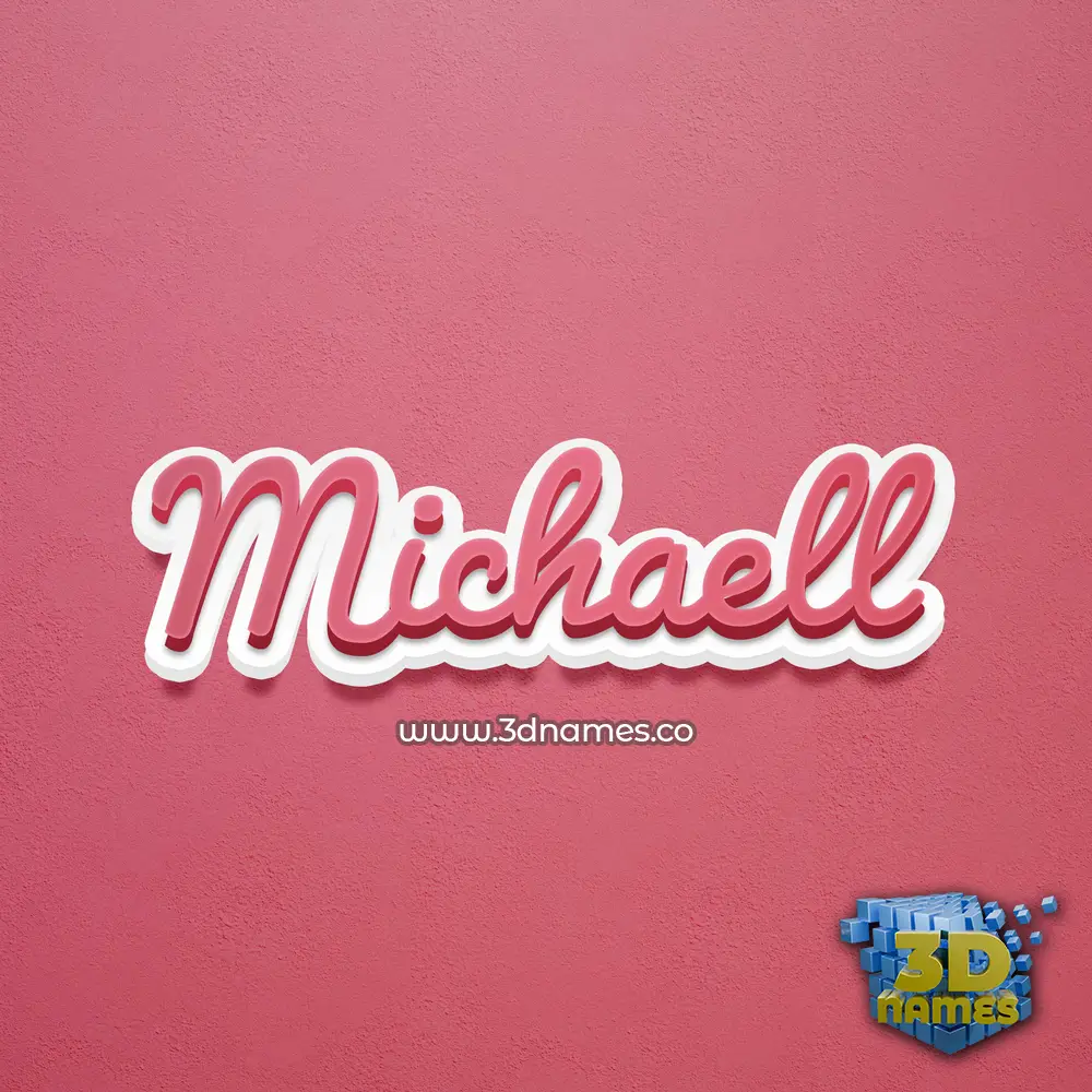 michaell in Red Scribble style - 3D name wallpaper