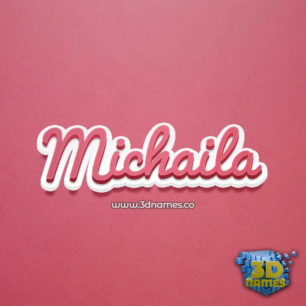 michaila in Red Scribble style - 3D name wallpaper