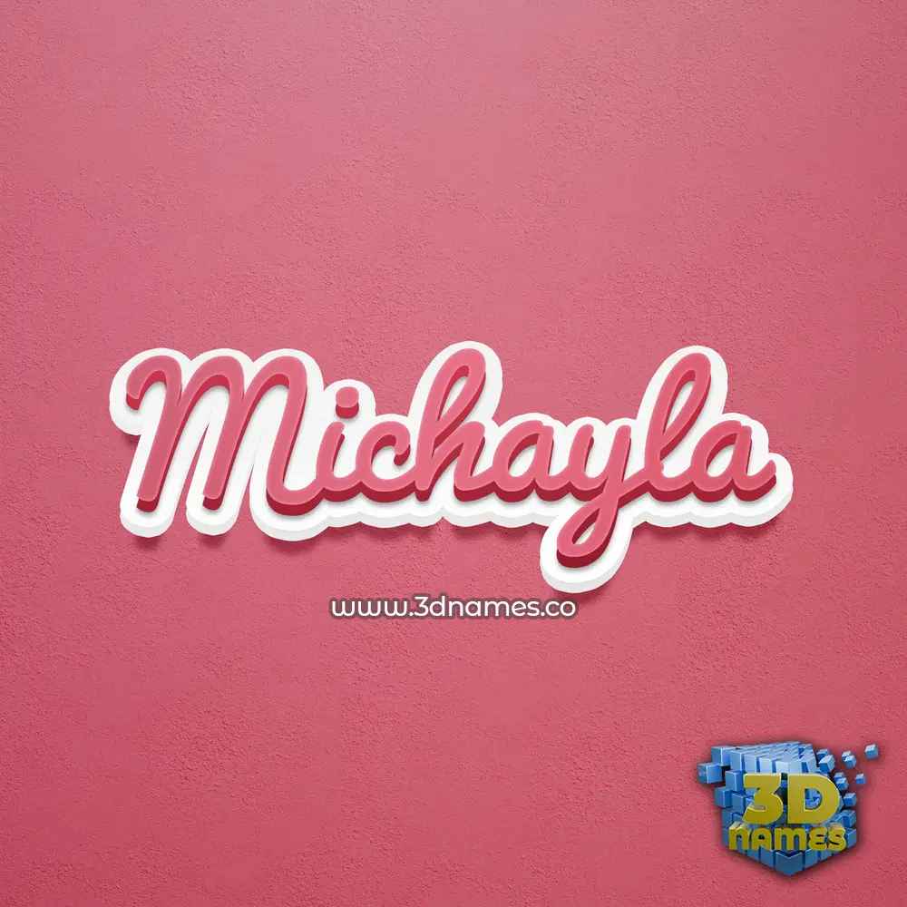 michayla in Red Scribble style - 3D name wallpaper