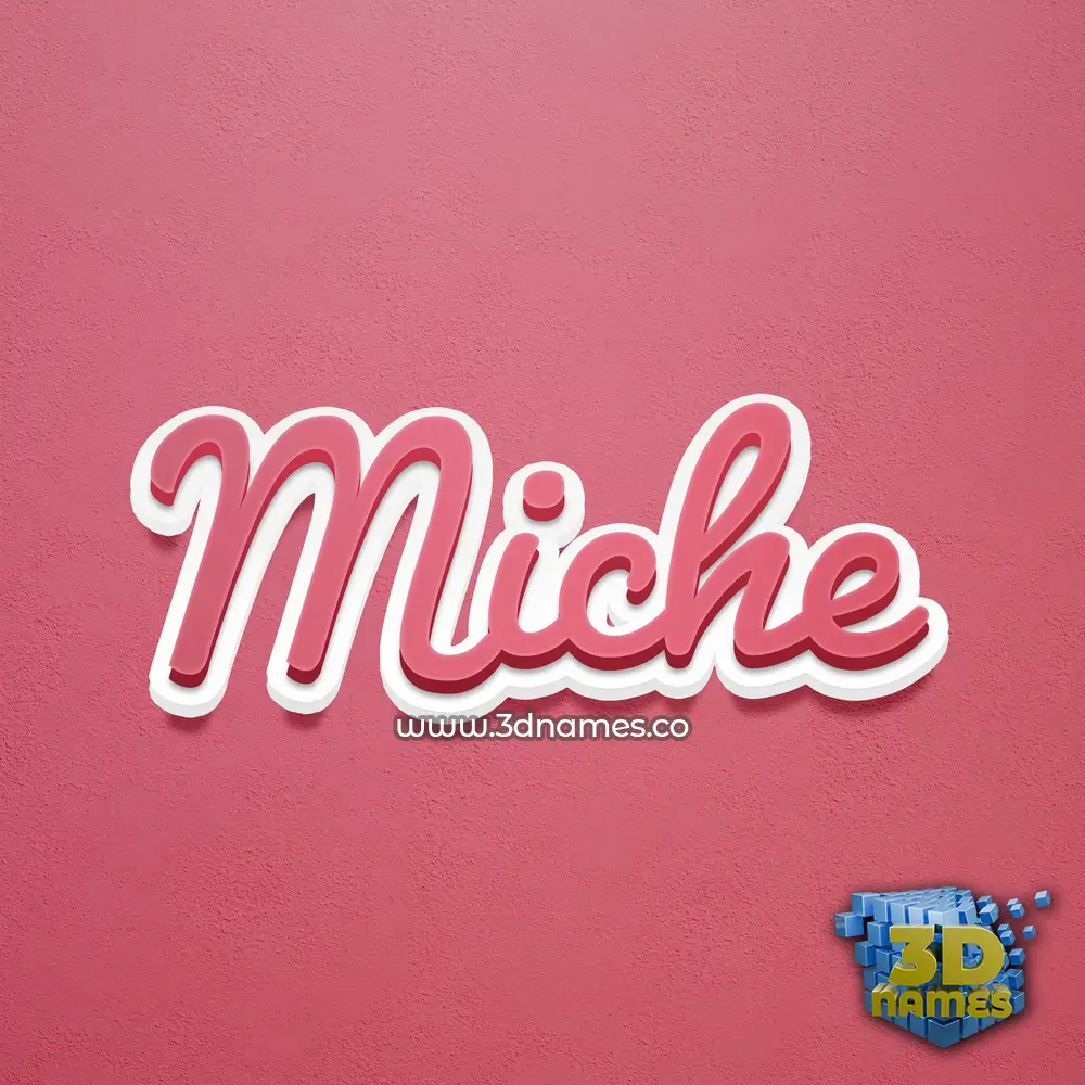 miche in Red Scribble style - 3D name wallpaper