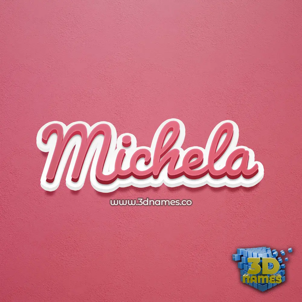 michela in Red Scribble style - 3D name wallpaper