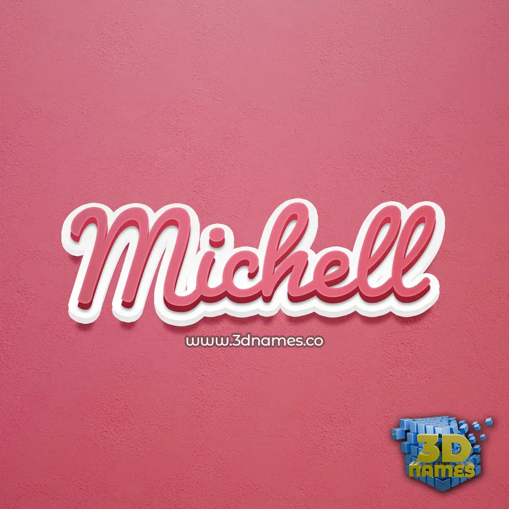 michell in Red Scribble style - 3D name wallpaper